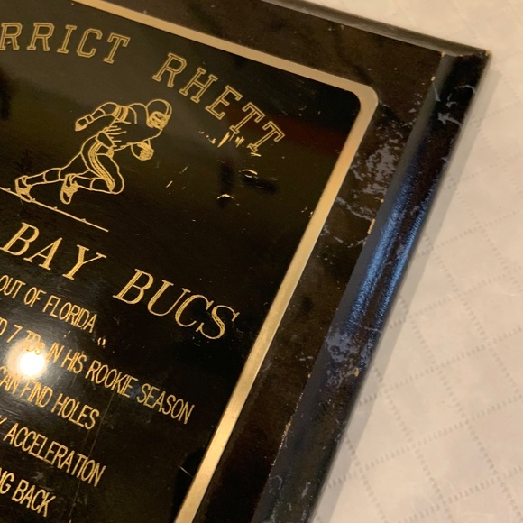 Vintage Tampa Bay Buccaneers Errict Rhett Auto NFL 15" x 12" Wall Plaque - Picture 8 of 16